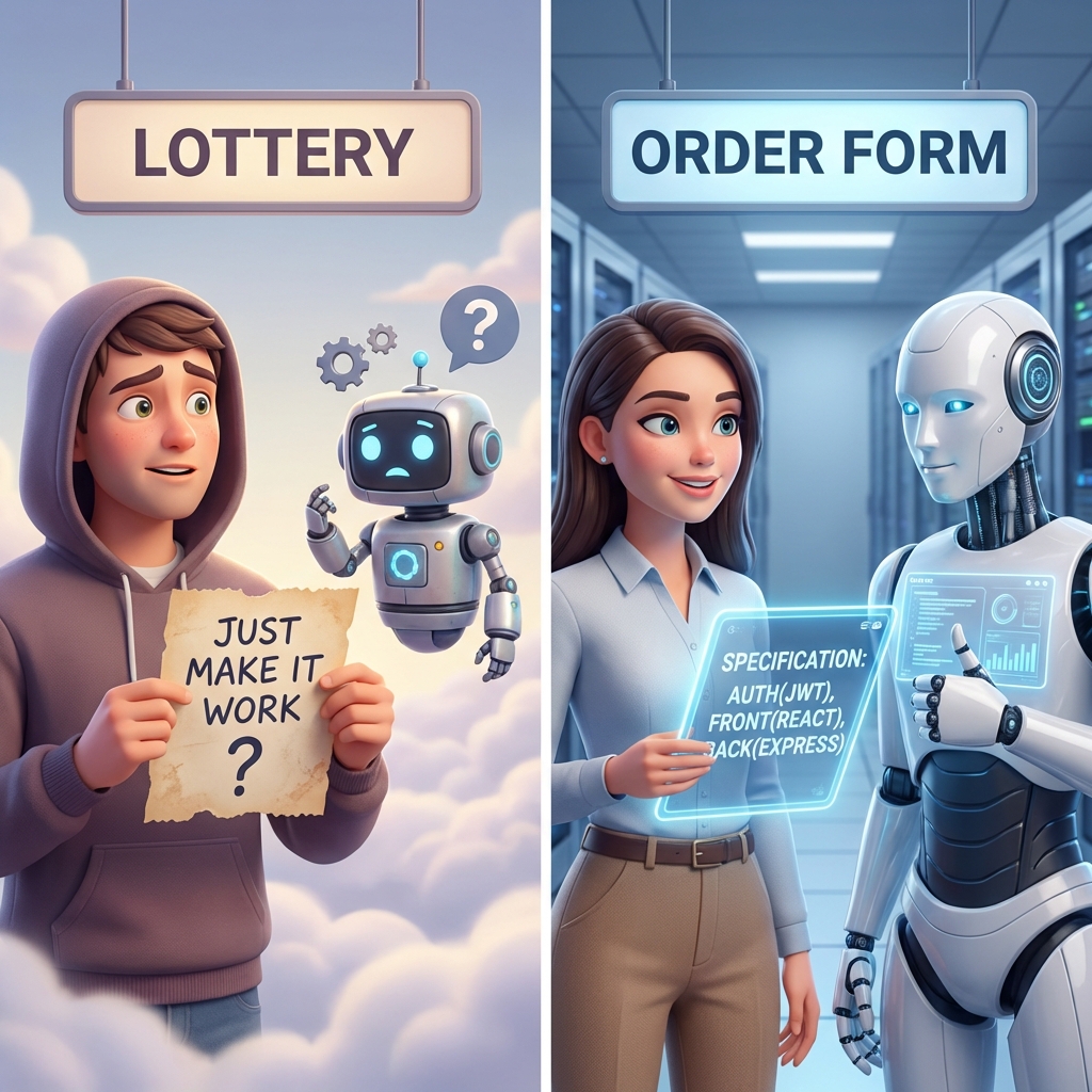 막연한 기대(복권) vs 명확한 지시(주문서)