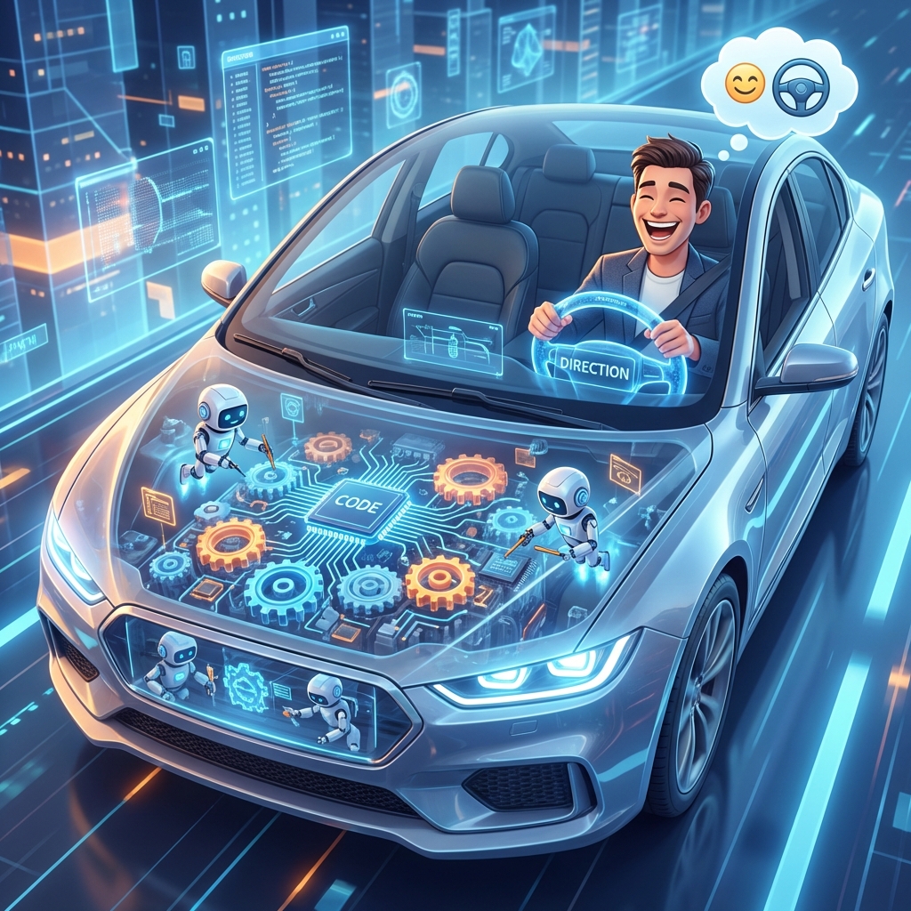 바이브 코딩 운전 비유: 엔진을 몰라도 운전은 할 수 있어요